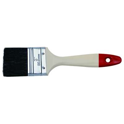 Natural Bristle With Pet Filament Flat Paint Brush With Plastic Handle